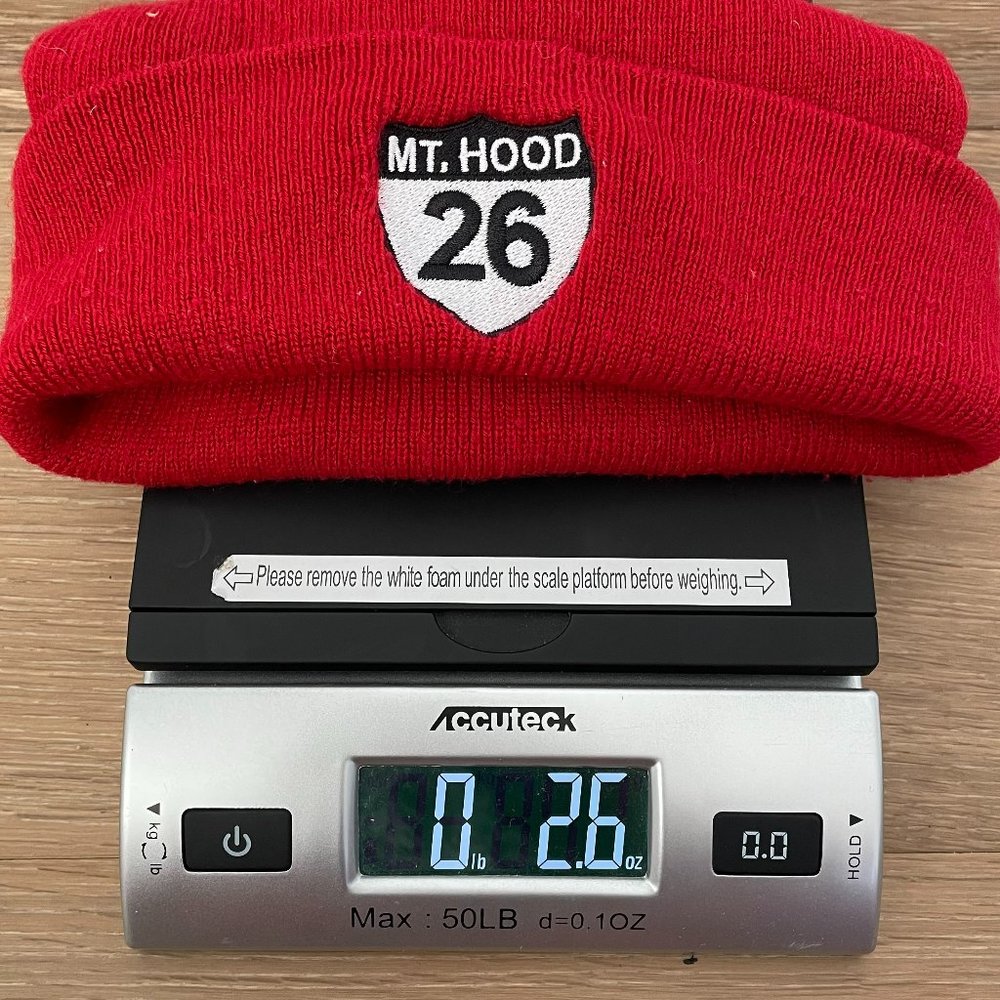 Port and Company Beanie Hat Red Knit Mt. Hood Highway 26 Oregon Snowboarding Ski - Picture 11 of 11